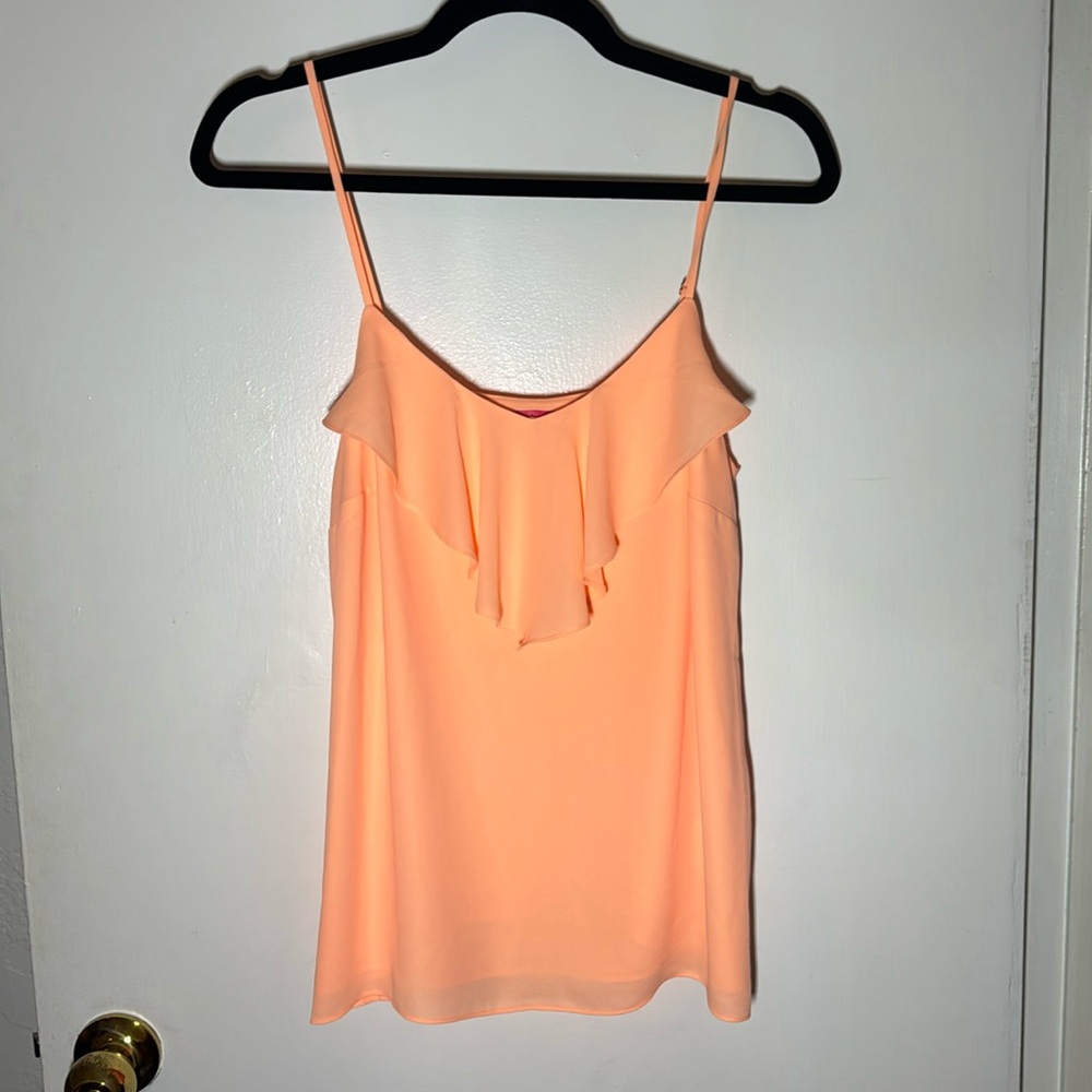Lilly Pulitzer Ruffle Dusk Top Size Small EUC